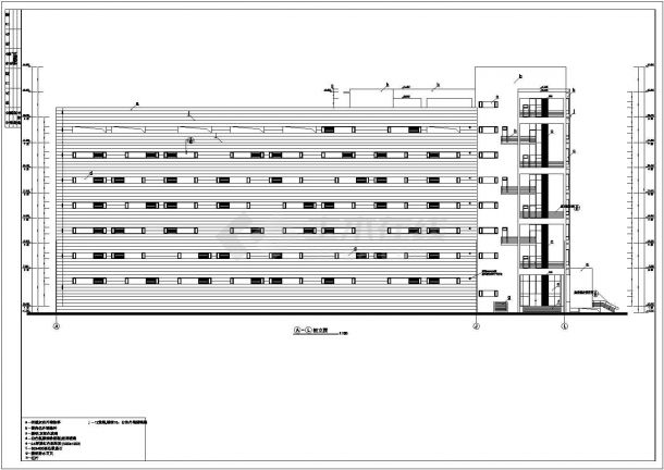 某物流中心多层框架结构仓库建筑设计施工图-图二
