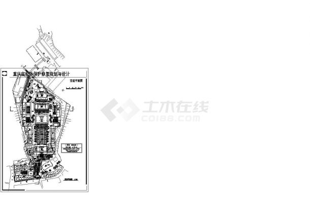 重庆宝轮寺修复规划与设计建筑cad图纸-图一