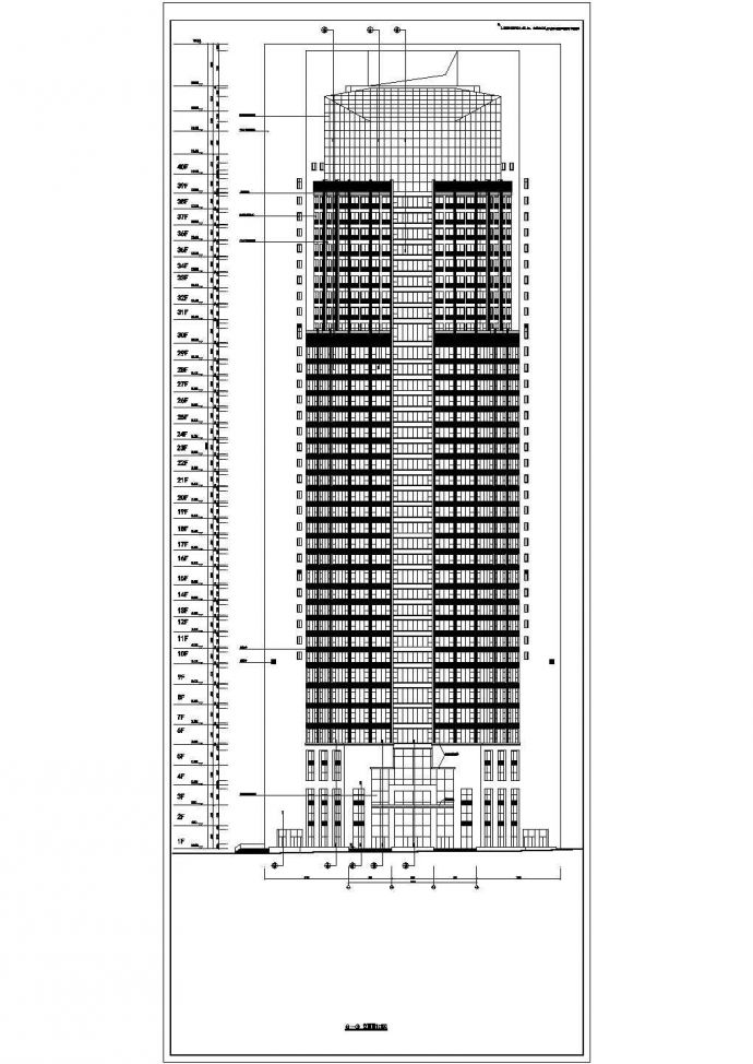 某地40层超高层综合楼建筑方案设计图_图1