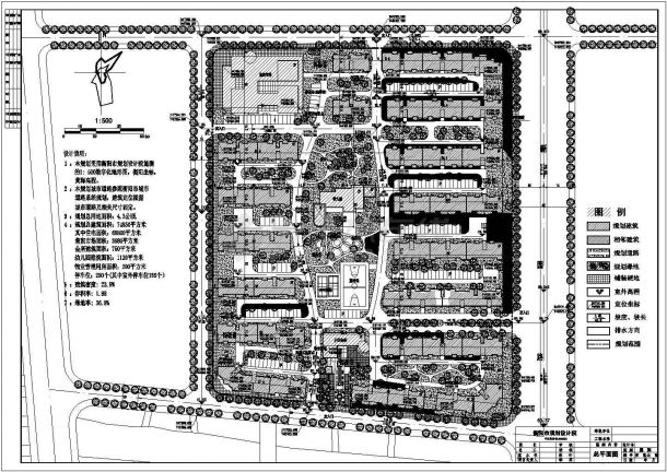 某大型住宅小区规划设计总平面布置图-图一