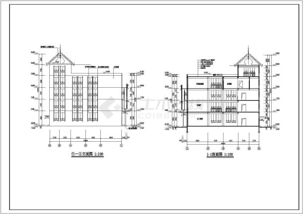 某地五层傣族式办公楼建筑设计方案-图一