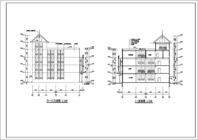 某地五层傣族式办公楼建筑设计方案_图1