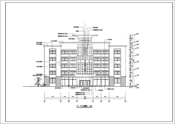 某水泵厂五层办公楼建筑设计方案图-图一
