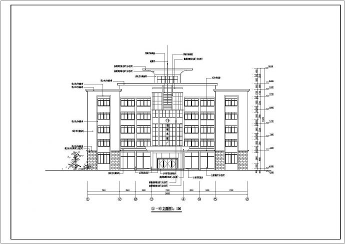 某水泵厂五层办公楼建筑设计方案图_图1