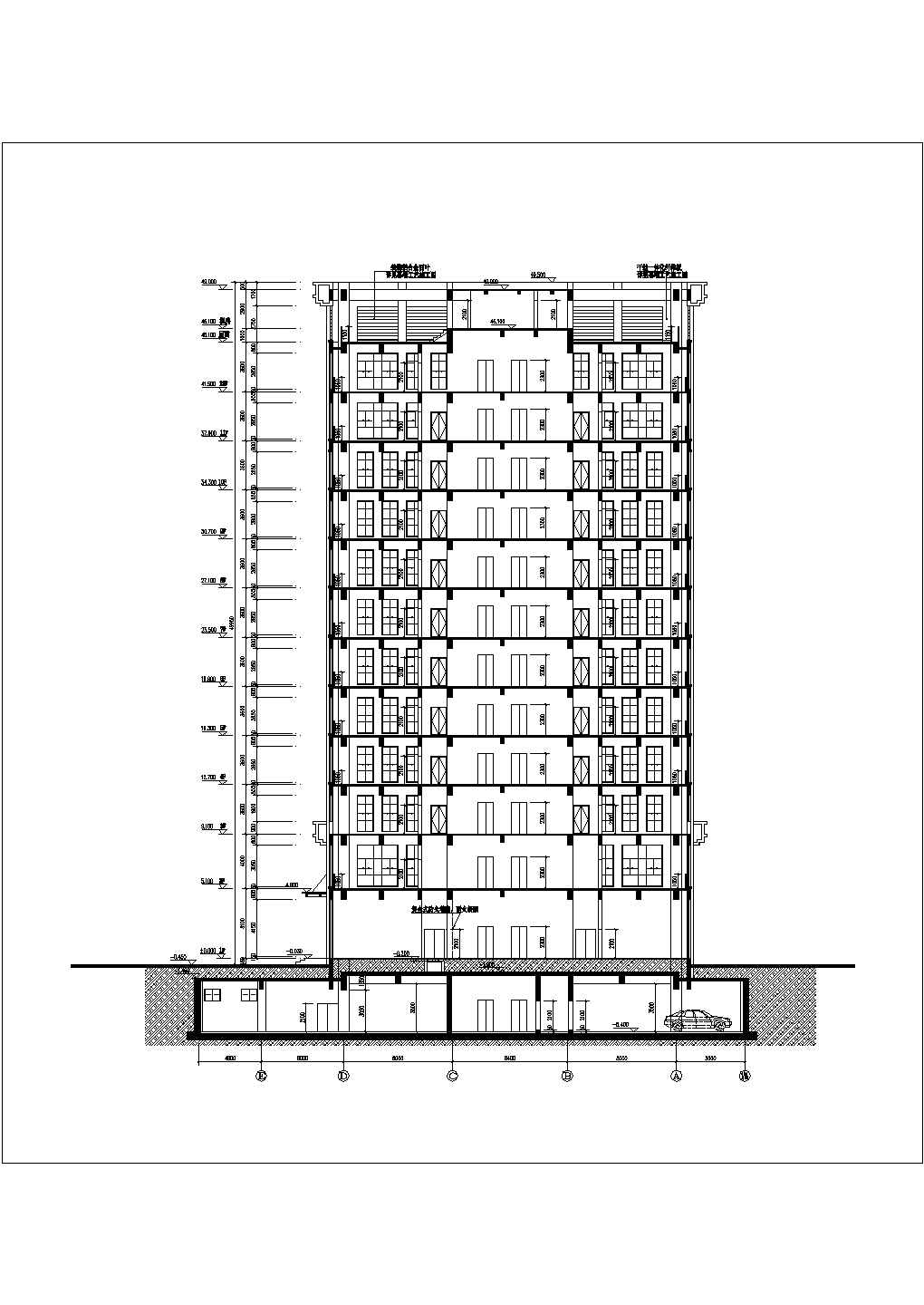 某地12层框剪结构办公楼建筑设计施工图