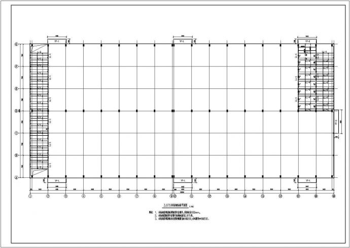 某地混凝土柱钢架梁厂房结构部分施工图（局部夹层）_图1