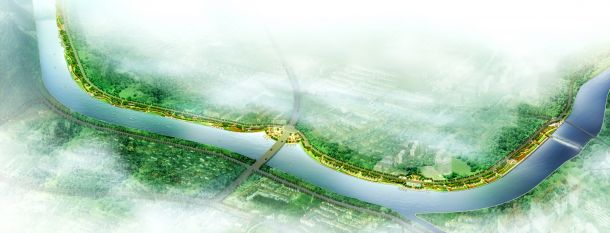 [宁波]防洪工程滨河景观规划设计方案-图一