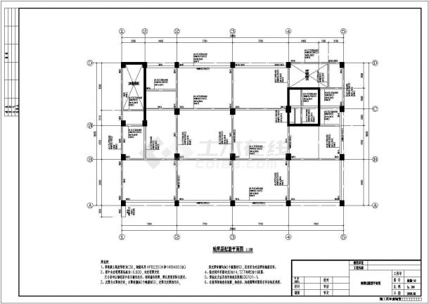 某地12层框架剪力墙宾馆结构设计施工图-图二