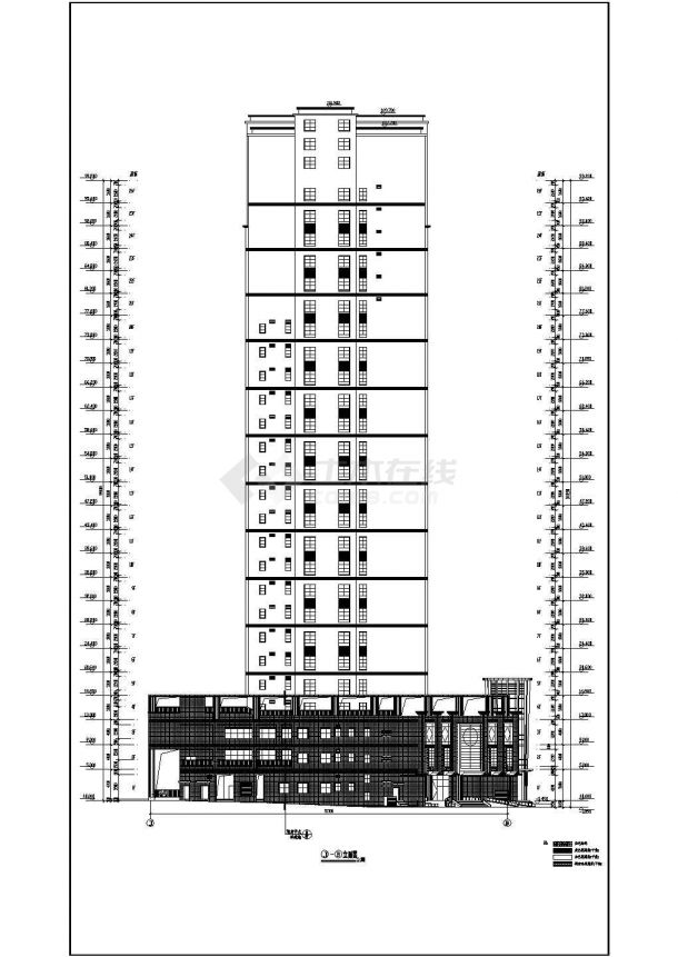 贵州遵义26层框剪航天综合大厦建筑方案设计图-图一
