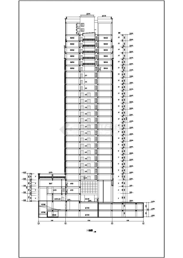 贵州遵义26层框剪航天综合大厦建筑方案设计图-图二