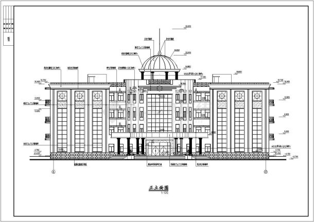 某地区四层欧式风格会所建筑施工图-图一