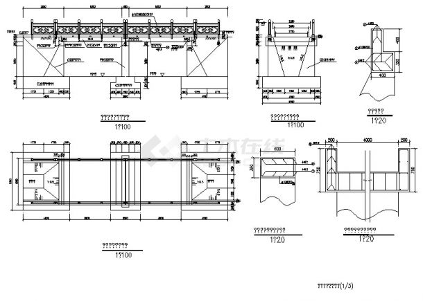 一级二级机耕桥结构设计图纸，共6张-图一