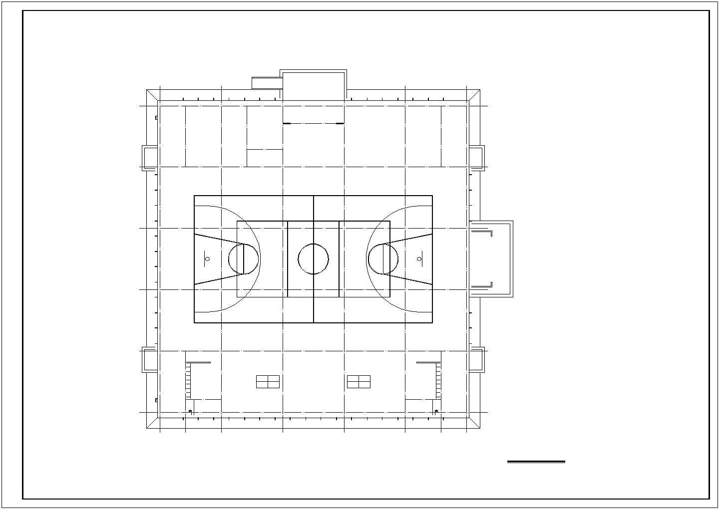 2002㎡室内篮球、排球场建筑设计施工图