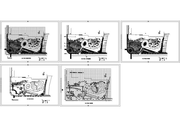 中心广场景观设计平面cad图，共五张_图1