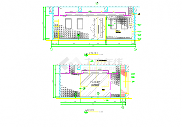 【广东】简约时尚会议室室内设计CAD施工图-图二
