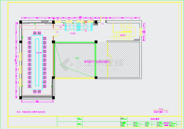 【河南】现代简约会议室室内设计CAD施工图-图一