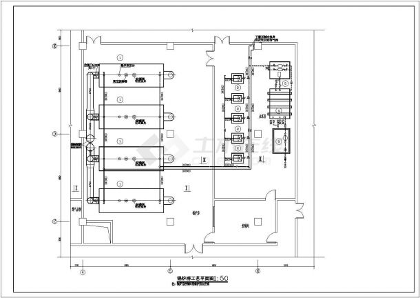 某燃气冷凝真空热水锅炉锅炉房图纸-图二