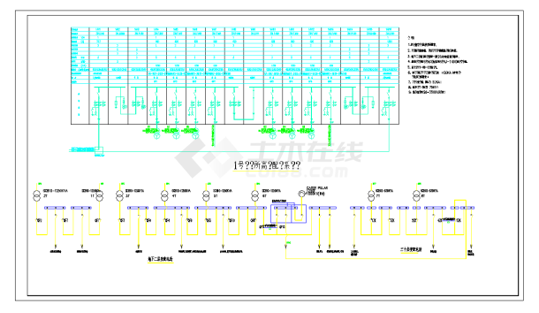 广东超高层商业综合楼强电施工图CAD图纸-图一