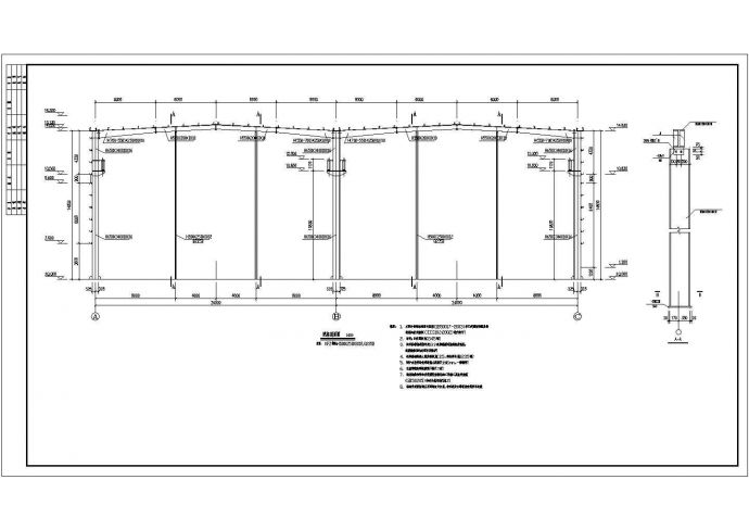 某24米单跨单层门式刚架结构施工图_图1