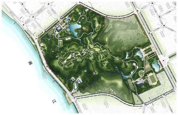 长沙城市公园景观设计方案_图1