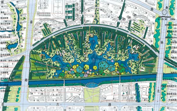 上海某总综合公园景观规划设计方案-图一