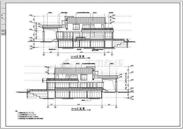 成都某2层混凝土框架结构休闲别墅建筑和结构施工图-图二