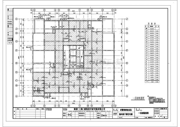 某地23层剪力墙住宅楼结构设计施工图-图一