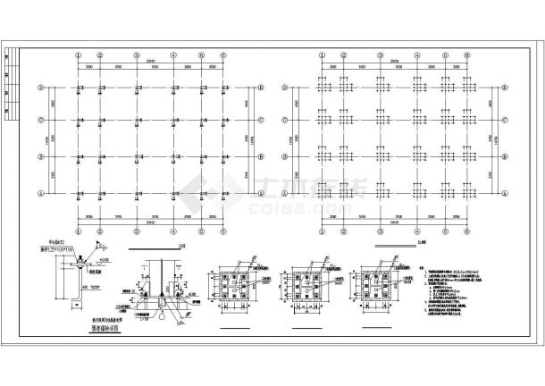 潍坊市钢结构车间结构图（建筑结构部分设计）-图一