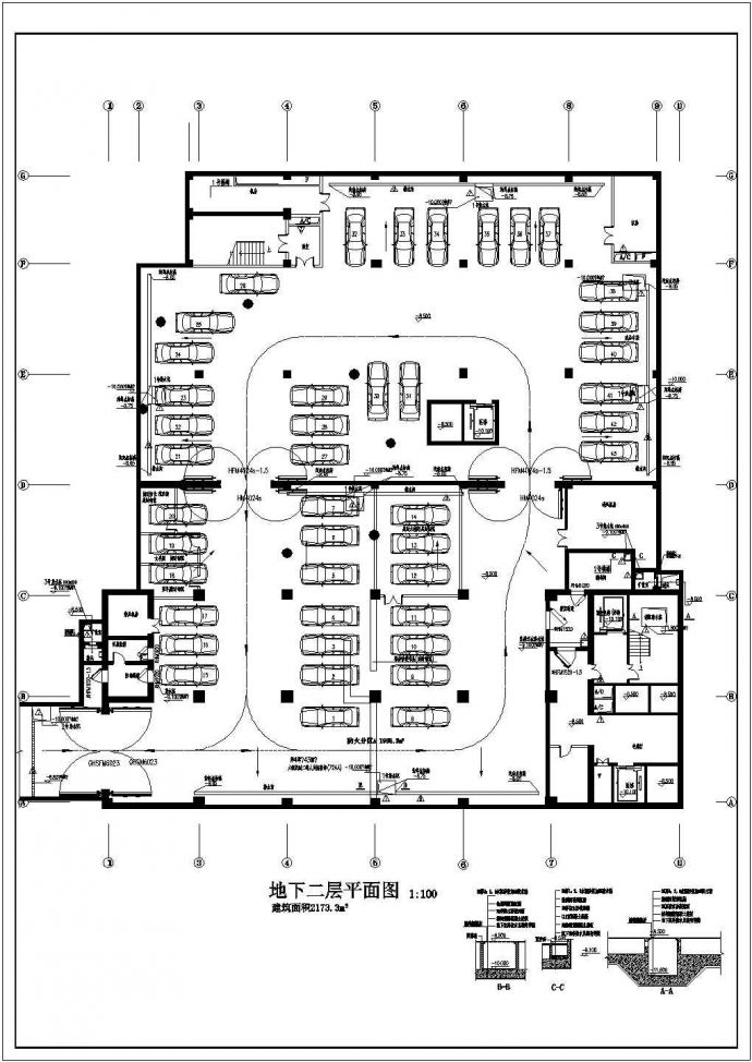 某地医院十六层框剪结构综合门诊楼平面图_图1