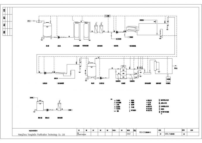 某公司设计二级反渗透+EDI工艺流程图_图1