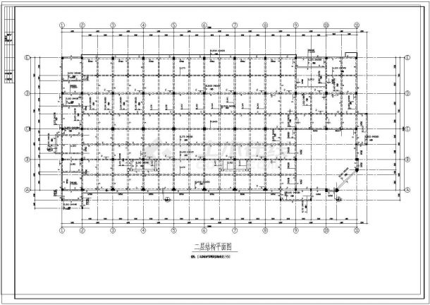 某地框架结构办公楼施工图纸(详细)-图二