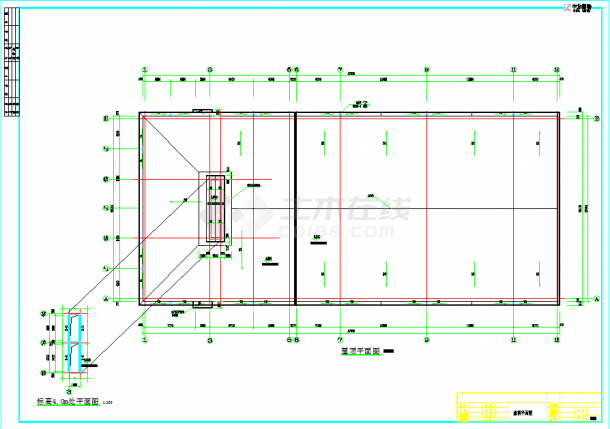 单层砖混结构局部钢结构职工餐厅建筑结构图-图一