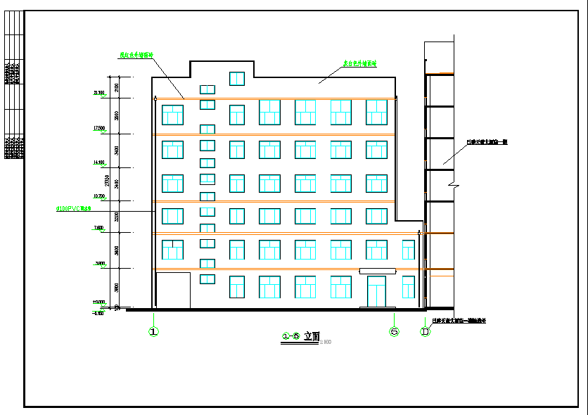 某地区六层宾馆酒店建筑设计施工图