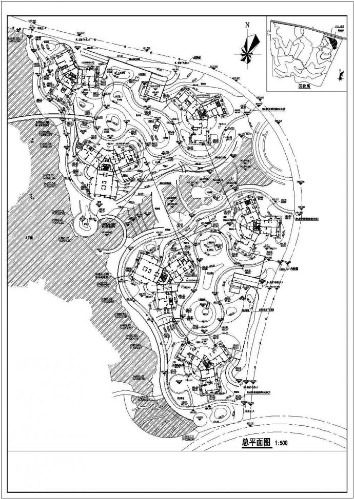 某住宅小区规划设计总平面布置图纸_图1