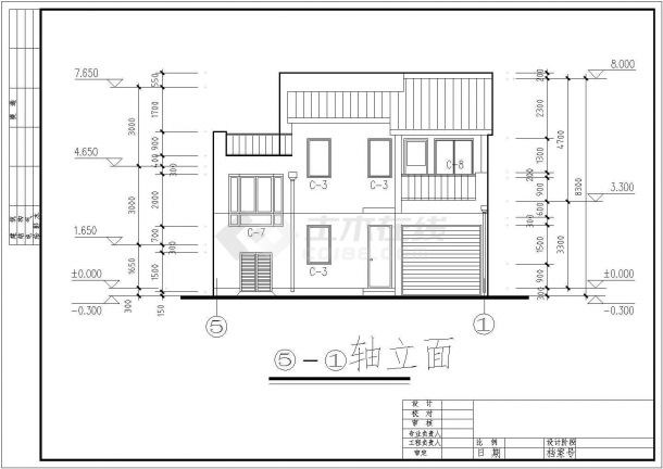 某地区2层坡屋顶框架结构农村房屋建筑设计施工图-图二