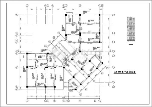 某地富康大厦办公楼建筑结构设计图纸-图一