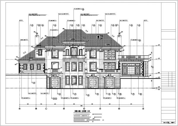 某地两层框架结构私人别墅建筑施工图-图二
