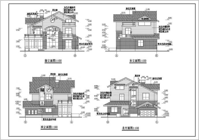 某地二层带阁楼层别墅建筑设计施工图_图1