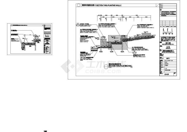 横跨种植槽剖面设计cad图，共两张-图一