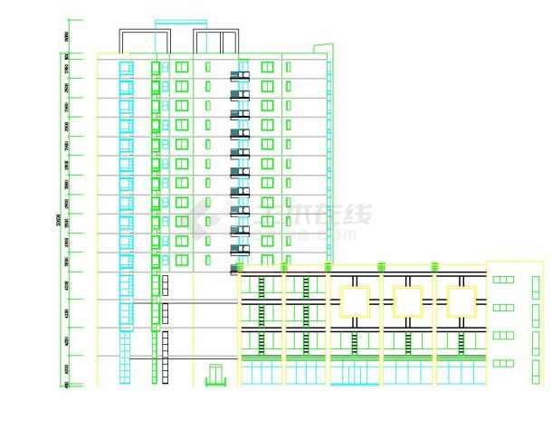某商住楼建筑结构施工图（含鸟瞰图）-图二