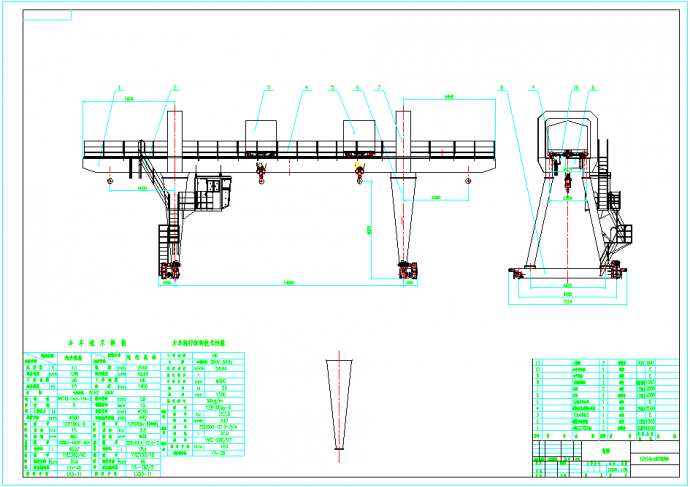 某地区10吨门吊建筑结构节点大样设计图_图1
