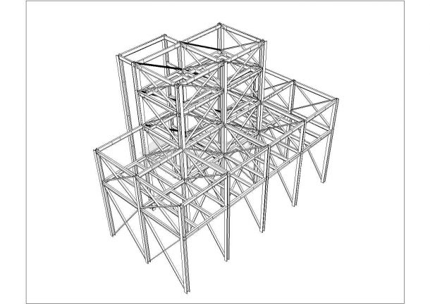 四层钢框架结构不锈钢架子施工图cad-图一