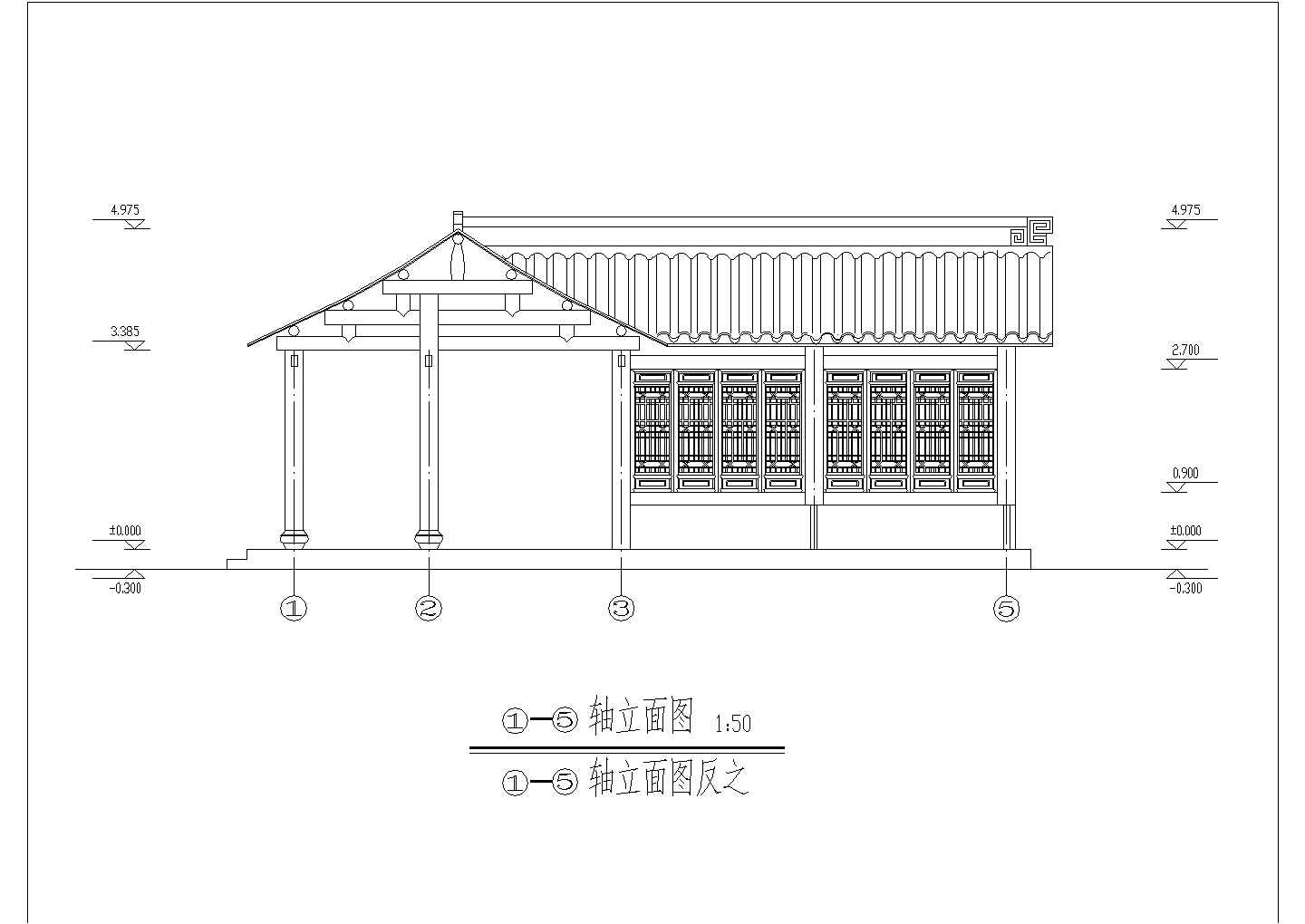 三个仿古建筑八角亭（亭廊）和附属建筑工程建筑施工图纸