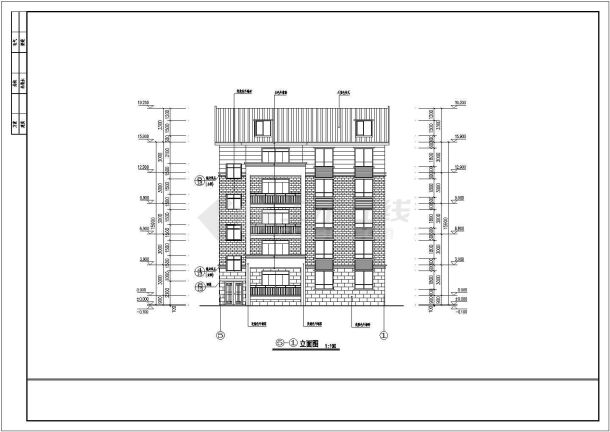 某地5层撞昏结构安置房建筑设计施工图-图一