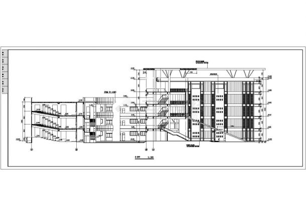 某学院地下一层地上五层 图书信息中心建筑设计图-图二