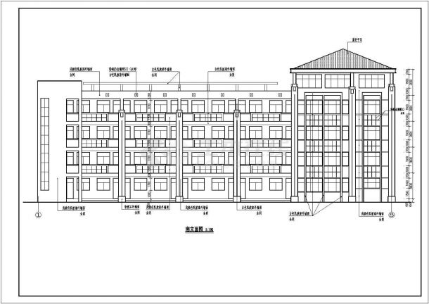 某地5层框架结构小学教学楼建筑施工图-图一