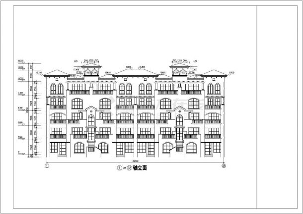 陕西某一小区花园洋房建筑方案设计图-图二