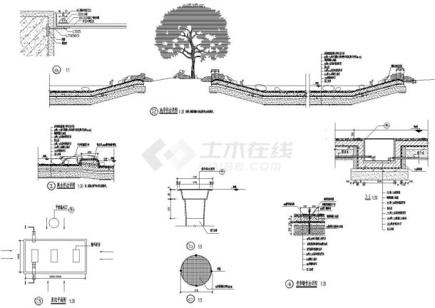 北侧人工水池施工图纸设计-图一