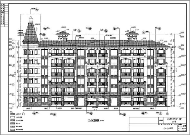 某两层框架结构小区沿街商业建筑设计施工图-图一