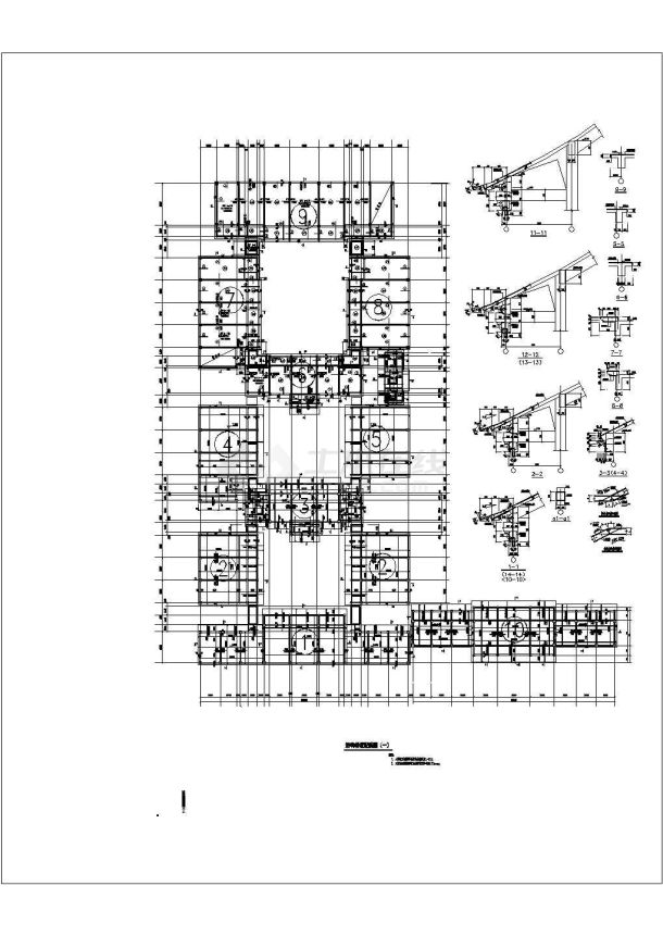 某培训宿舍二层框架结构施工图设计-图一